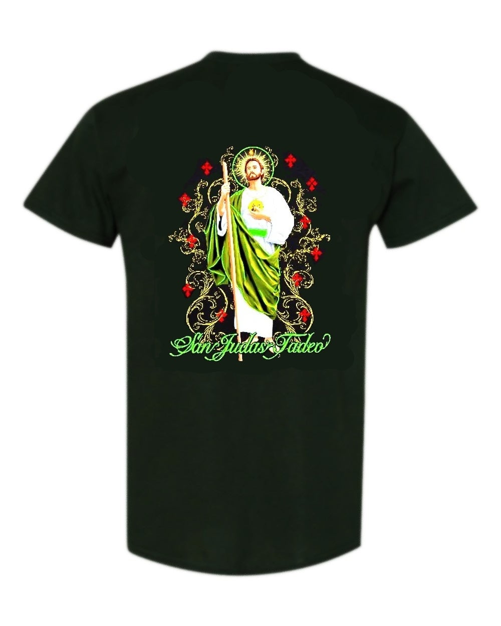 Camisetas de manga corta - Rosas y purpurina de San Judas Tadeo