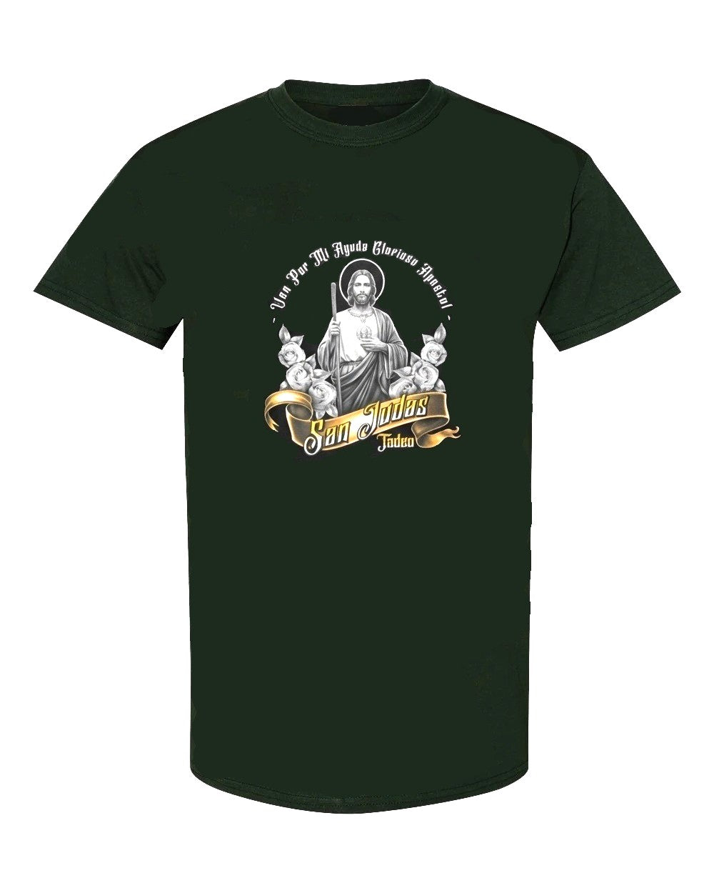 Camisetas de manga corta - Rosas y purpurina de San Judas Tadeo